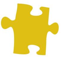 one flat yellow piece of jigsaw puzzle photo
