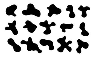 Organic black blobs irregular shape vector