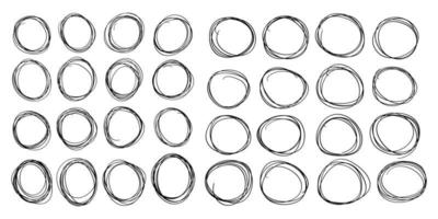 set of hand drawn circle marker vector