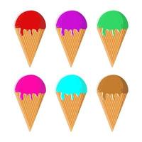 illustration of ice cream in flat style vector