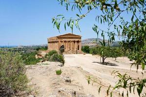 view on Temple on Concordia in Valley of Temples and  town Agrigento photo