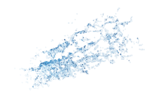 3d água azul clara espalhada ao redor, respingos de água transparentes, isolados. ilustração de renderização 3D png