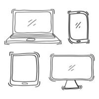 hand drawn device icon in doodle style vector