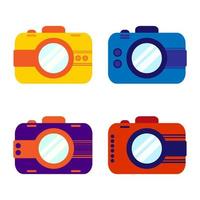 illustration of camera icon in flat style vector