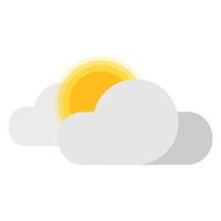 ilustración del icono de la nube solar en estilo plano vector