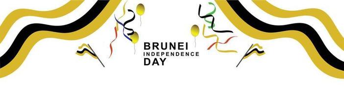 fondo de plantilla de diseño de vector de día de la independencia de brunei, banner