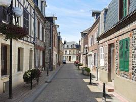 street in Etretat town, Normandy, France photo