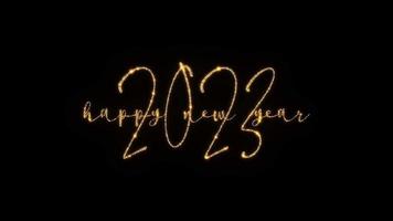 Loop  gold glittering text 2023 Happy New Year video