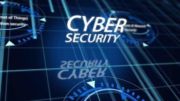 Cyber Security text cinematic title with digital effect video