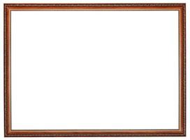 narrow carved retro brown wooden picture frame photo