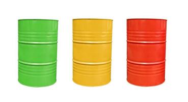 tanque de acero viejo tanque de aceite químico naranja, verde, amarillo, ambiental, eliminación de químicos foto