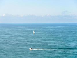 view of english channel near cote d'albatre coast photo