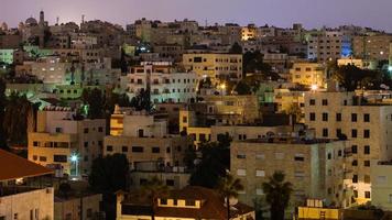 urban houses in Amman city in night photo