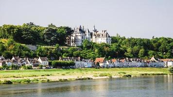 houses and castle in Amboise town near Loire river photo