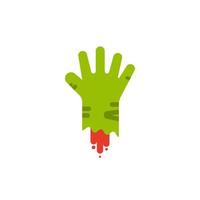 elementos de diseño plano de mano zombie, icono, vector, ilustración. vector