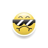 Cool emoticon icon, Vector and Illustration.