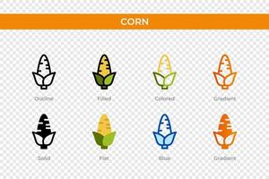 corn icon in different style. corn vector icons designed in outline, solid, colored, filled, gradient, and flat style. Symbol, logo illustration. Vector illustration