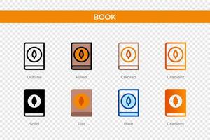 book icon in different style. book vector icons designed in outline, solid, colored, filled, gradient, and flat style. Symbol, logo illustration. Vector illustration