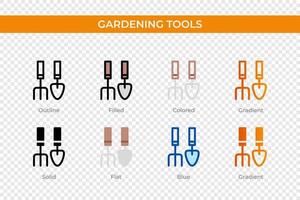 gardening tools icon in different style. gardening tools vector icons designed in outline, solid, colored, filled, gradient, and flat style. Symbol, logo illustration. Vector illustration