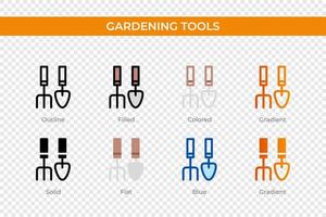 gardening tools icon in different style. gardening tools vector icons designed in outline, solid, colored, filled, gradient, and flat style. Symbol, logo illustration. Vector illustration