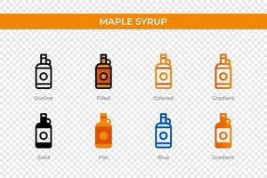 maple syrup icon in different style. maple syrup vector icons designed in outline, solid, colored, filled, gradient, and flat style. Symbol, logo illustration. Vector illustration