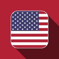 USA flag, official colors. Vector illustration.