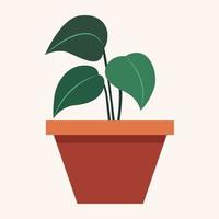 potted plant cartoon background vector. flat plant icons vector