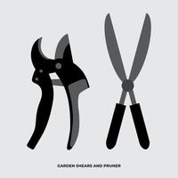 Garden shears and pruner design vector. Garden tools vector