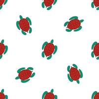 Children s seamless pattern with a sea turtle vector