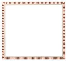 white striped picture frame with cut out canvas photo