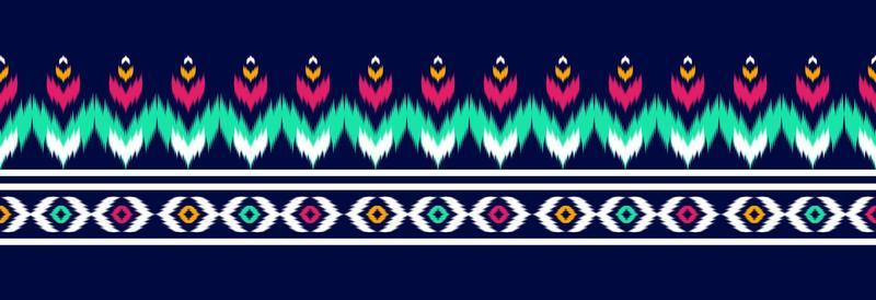 Border ethnic ikat pattern art. folk embroidery, and Mexican style. Aztec geometric ornament print.