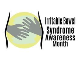 Irritable Bowel Syndrome Awareness Month, Idea for poster, banner, flyer or postcard on a medical theme vector