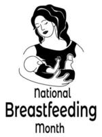 National Breastfeeding Month, idea for a poster, banner, flyer, social postcard vector