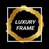 Gold Luxury Heading Frame with abstract brush vector