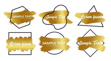Gold Luxury Heading Frame with abstract brush vector