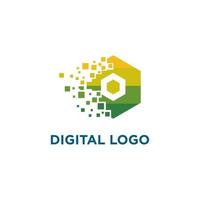 Digital Abstract Technology Logo Stock Vector