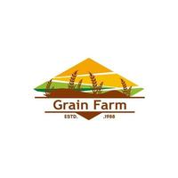 Wheat Grain Agriculture Logo Design Vector Template