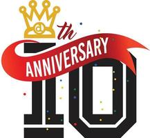 10 Years Anniversary logo, anniversary emblems 10 in anniversary concept template design vector