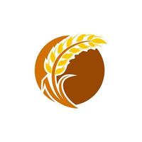 Wheat Grain Agriculture Logo Design Vector Template