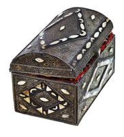 ancient treasure chest with incrustation photo