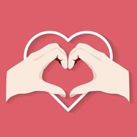 Two hands making heart sign in flat style. - Vector. vector