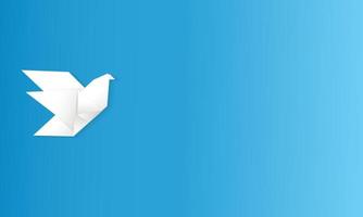 International day of peace white paper dove bird on blue background. - Vector. vector