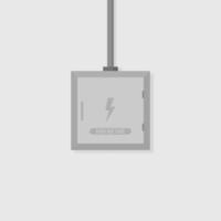 electric panel flat illustration with lightning logo and high amperage vector