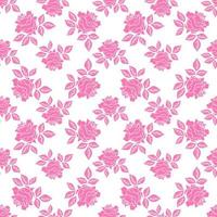 Seamless pattern with pink roses on a white background. vector