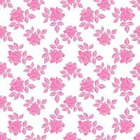 Seamless pattern with pink roses on a white background. vector