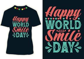 World Smile Day T-shirt Design vector