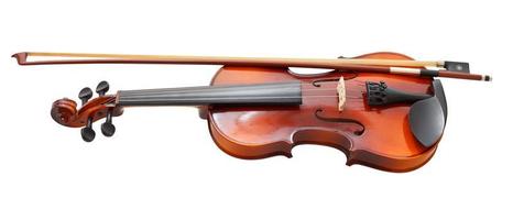 traditional wooden fiddle with french bow photo