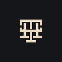 letra limpia y mínima basada en inicial. th ht th plantilla de logotipo de monograma. elegante diseño de vector de alfabeto de lujo