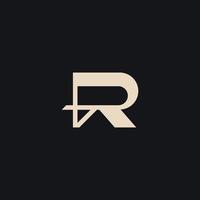 letra limpia y mínima basada en inicial. plantilla de logotipo de monograma r. elegante diseño de vector de alfabeto de lujo