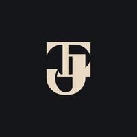 letra limpia y mínima basada en inicial. plantilla de logotipo de monograma tj jt tj. elegante diseño de vector de alfabeto de lujo